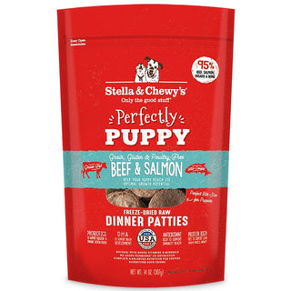 Stella & Chewy's Perfectly Puppy Beef & Salmon Dinner Patties Freeze-Dried Raw Dog Food, 14-oz Bag