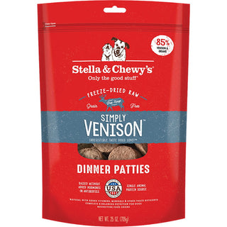 Stella & Chewy's Simply Venison Patties Freeze-Dried Raw Dog Food, 25-oz Bag