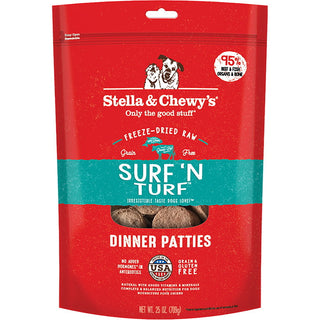 Stella & Chewy's Surf 'N Turf Dinner Patties Freeze-Dried Raw Dog Food, 25-oz Bag