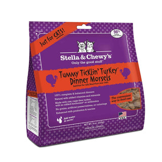 Stella & Chewy's Tummy Ticklin' Turkey Dinner Morsels Freeze-Dried Raw Cat Food, 9-oz Bag