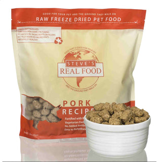 Steve's Real Food Pork Recipe Freeze-Dried Dog Food, 1.25 lb Bag