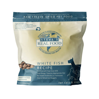 Steve's Freeze Dried White Fish Recipe Dog & Cat Food, 1.25-lb Bag