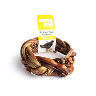 Supercan Braided Pork Pizzle Ring Dog Treat