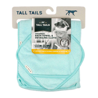 Tall Tails Absorbent Bath Towel with Detailing Cloth for Dogs