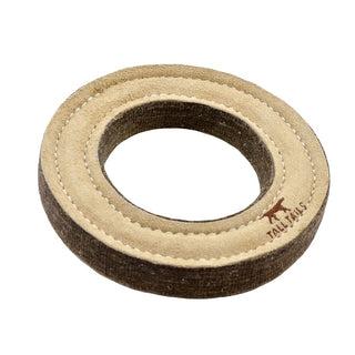 Tall Tails Natural Wool & Leather Ring Dog Toy, 7"