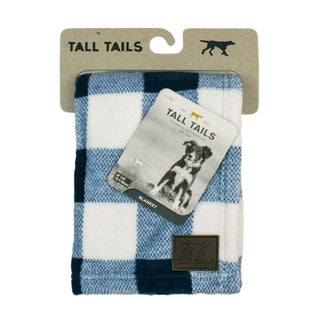 Tall Tails Navy Plaid Fleece Dog Blanket, 30 x 40