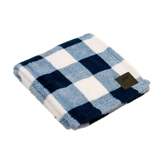 Tall Tails Navy Plaid Fleece Dog Blanket, 30" x 40"