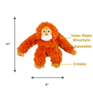 Tall Tails Orangutan Rope Body Grunting Squeaker Plush Dog Toy