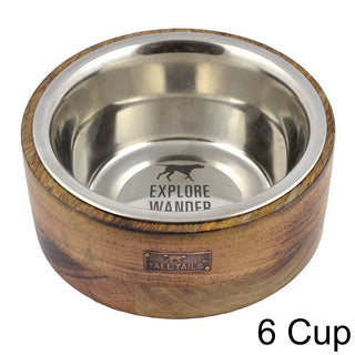 Tall Tails Wood Designer Dog Bowl, 6 Cup