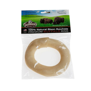 Tasman's Natural Pet Premium Buffalo Ring Rawhide Dog Chew