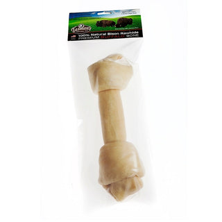 Tasman's Natural Pet Premium Bison Rawhide Knotted Bone Dog Chew, Extra Large 11-13"