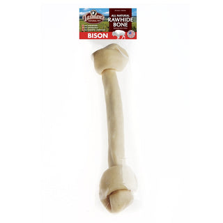 Tasman's Premium Bison Rawhide Knotted Bone Dog Chew, JUMBO 16-18"