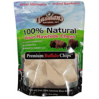 Tasman's Natural Pet Premium Buffalo Chips Rawhide Dog Chews, 1-lb Bag