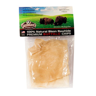 Tasman's Natural Pet Premium Buffalo Chips Rawhide Dog Chews, 3-oz Bag