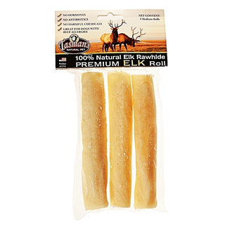 Tasman's Natural Pet Elk Retriever Rolls Dog Chews (3-Pack), Medium 6-7"