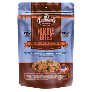 Tasmans Natural Nimble Bites Bison Recipe Dog Treats, 5-oz Bag