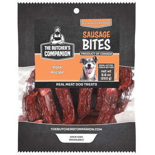 The Butcher's Companion Sausage Bites Pork Recipe Dog Treats, 8.8-oz Bag