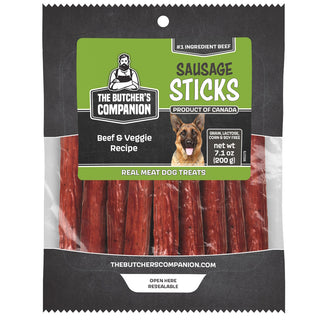 The Butcher's Companion Sausage Sticks Beef & Veggie Recipe Dog Treats, 7.1-oz Bag