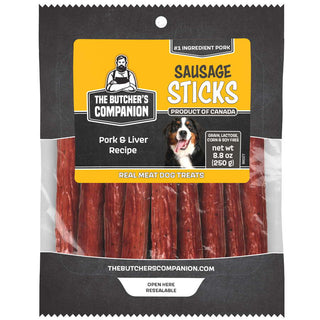 The Butcher's Companion Sausage Sticks Pork & Liver Recipe Dog Treats, 8.8-oz Bag