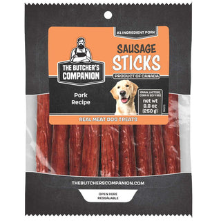 The Butcher's Companion Sausage Sticks Pork Recipe Dog Treats, 8.8-oz Bag