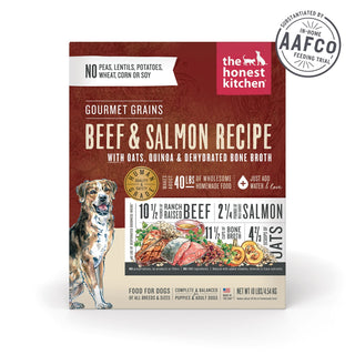 The Honest Kitchen Gourmet Grains Beef & Salmon Recipe Dehydrated Dog Food, 10-lb Box