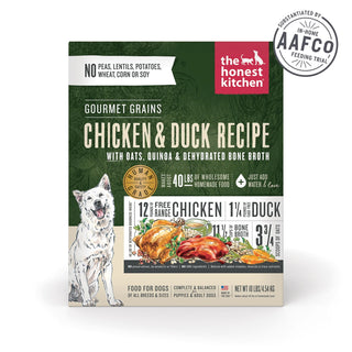 The Honest Kitchen Gourmet Grains Chicken & Duck Recipe Dehydrated Dog Food, 10-lb Box