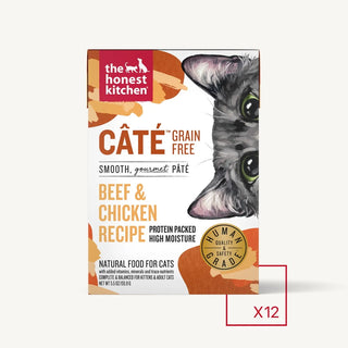 The Honest Kitchen Grain-Free Beef & Chicken Pate Wet Cat Food, 5.5-oz, case of 12