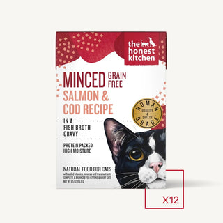 The Honest Kitchen Grain-Free Minced Salmon & Cod in Bone Broth Wet Cat Food, 5.5-oz, case of 12