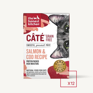 The Honest Kitchen Grain-Free Salmon & Cod Pate Wet Cat Food, 5.5-oz, case of 12