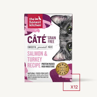 The Honest Kitchen Grain-Free Salmon & Turkey Pate Wet Cat Food, 5.5-oz, case of 12