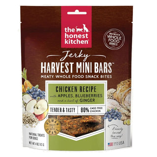 The Honest Kitchen Jerky Harvest Mini Bars Chicken Recipe with Apples & Blueberries Dog Treats