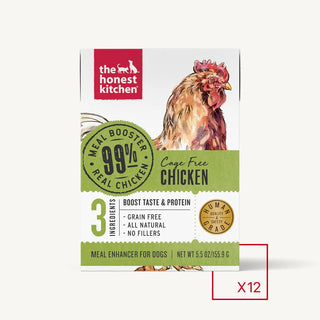 The Honest Kitchen Meal Booster 99% Cage-Free Chicken Wet Dog Food Topper, 5.5-oz, case of 12