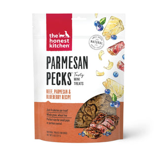 The Honest Kitchen Parmesan Pecks Beef, Parmesan & Blueberry Recipe Dog Treats, 8-oz Bag