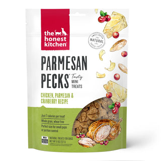 The Honest Kitchen Parmesan Pecks Chicken, Parmesan & Cranberry Recipe Dog Treats, 8-oz Bag