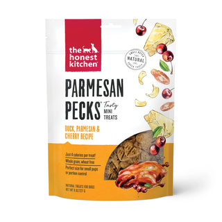 The Honest Kitchen Parmesan Pecks Duck, Parmesan & Cherry Recipe Dog Treats, 8-oz Bag