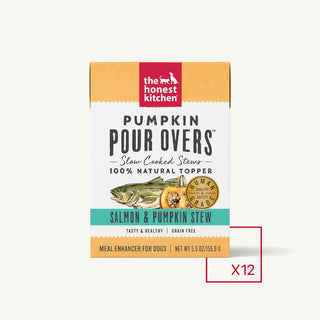 The Honest Kitchen Pumpkin POUR OVERS Salmon & Pumpkin Stew Wet Dog Food Topper, 5.5-oz, case of 12