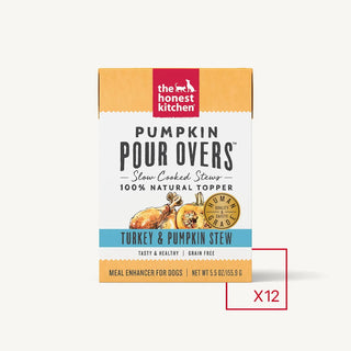 The Honest Kitchen Pumpkin POUR OVERS Turkey & Pumpkin Stew Wet Dog Food Topper, 5.5-oz, case of 12