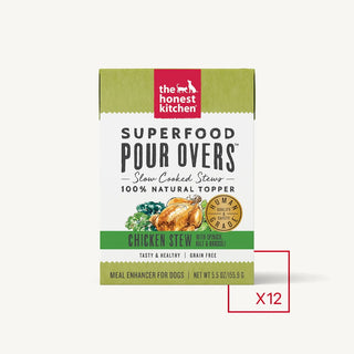 The Honest Kitchen Superfood POUR OVERS Chicken Stew Wet Dog Food Topper, 5.5-oz, case of 12