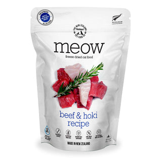 The New Zealand Natural Pet Food Co. Meow Beef & Hoki Recipe Freeze-Dried Cat Food, 9.9-oz bag