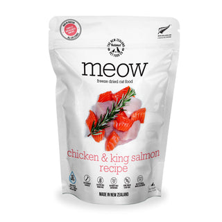 The New Zealand Natural Pet Food Co. Meow Chicken & King Salmon Recipe Freeze-Dried Cat Food, 9.9-oz bag