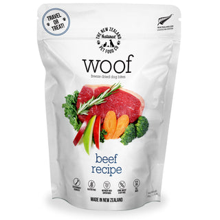 The New Zealand Natural Pet Food Co. Woof Beef Recipe Freeze-Dried Dog Treats, 1.76-oz bag