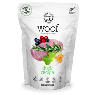 The New Zealand Natural Pet Food Co. Woof Duck Recipe Freeze-Dried Dog Treats, 1.76-oz bag