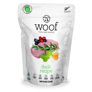 The New Zealand Natural Pet Food Co. Woof Duck Recipe Freeze-Dried Dog Food, 9.9-oz bag