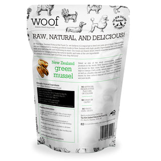 The New Zealand Natural Pet Food Co. Woof 100% New Zealand Green Mussel Freeze-Dried Dog Treats, 1.76-oz bag