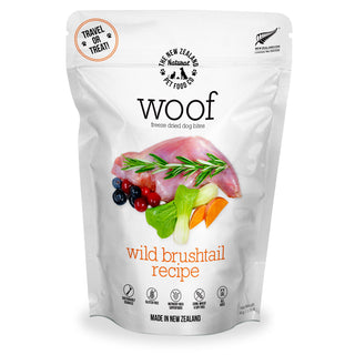 The New Zealand Natural Pet Food Co. Woof Wild Brushtail Recipe Freeze-Dried Dog Treats, 1.76-oz bag