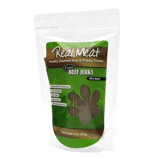 The Real Meat Company Beef Jerky Strips Dog Treats, 8-oz Bag