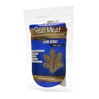 The Real Meat Company Lamb Jerky Strips Dog Treats, 8-oz Bag