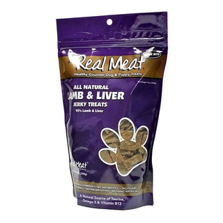 The Real Meat Company 95% Lamb & Liver Jerky Dog Treats, 12-oz Bag