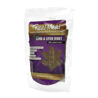 The Real Meat Company Lamb & Liver Jerky Strips Dog Treats, 8-oz Bag