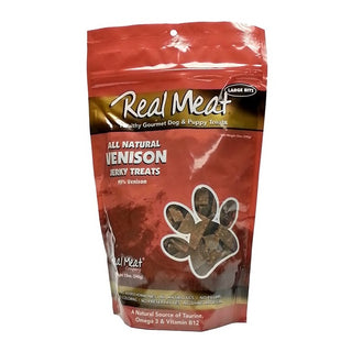 The Real Meat Company 95% Venison Jerky Dog Treats, 12-oz Bag